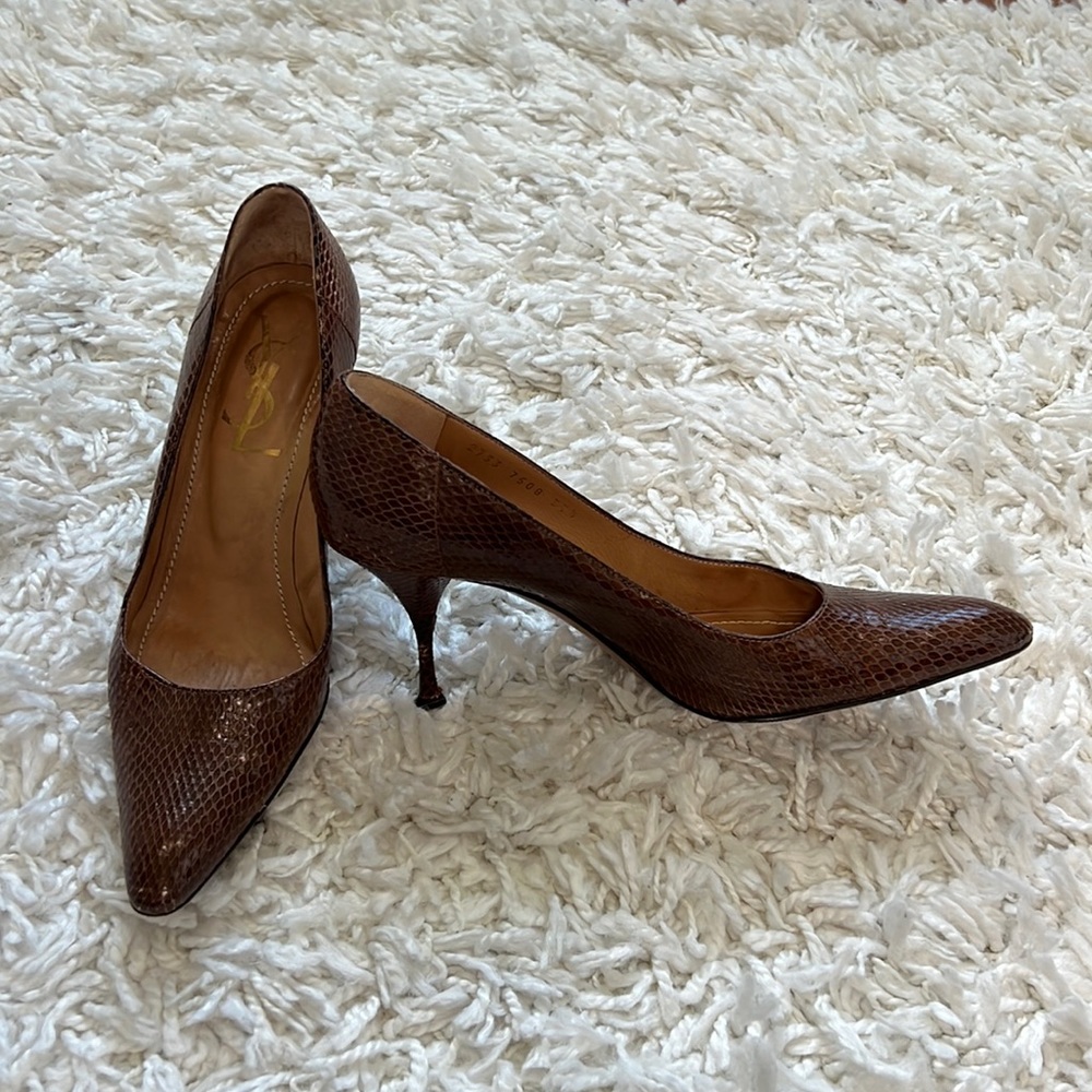 YSL snakeskin pumps